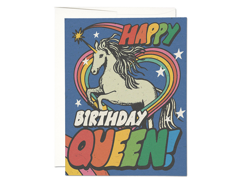 Unicorn Queen Birthday, Single Card