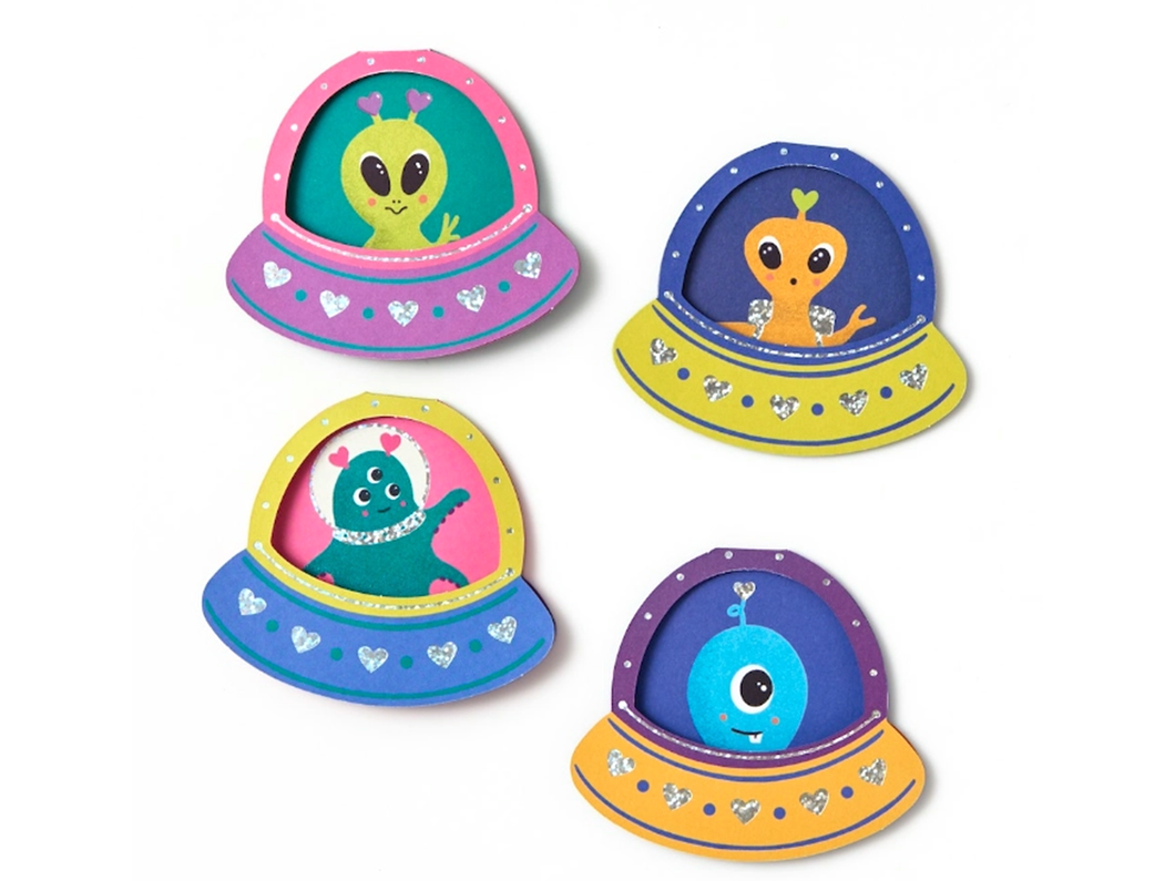 Alien Spaceship Valentines