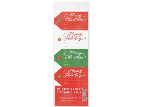 Christmas & Holiday Sticker Gift Tags, Set of 19