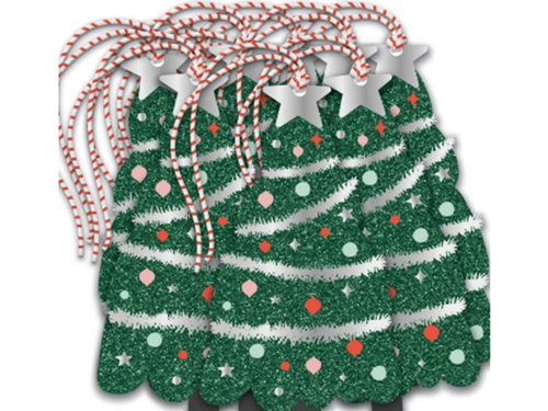 Festive Tinsel Tree Hang Tags