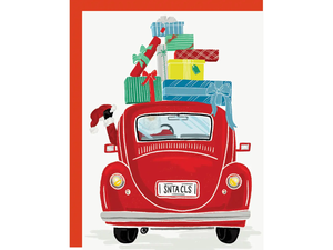 Santa Mobile Christmas Card, Boxed Set of 10