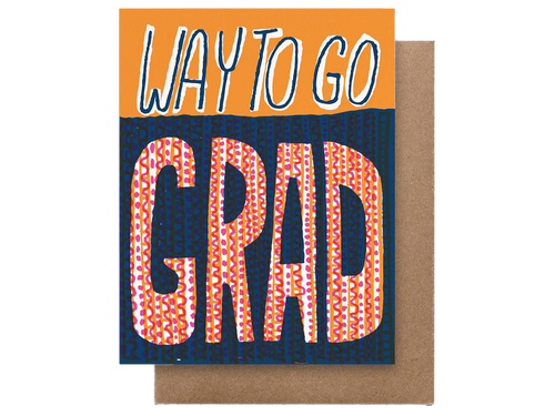 Way To Go Grad Wavy, Single Card