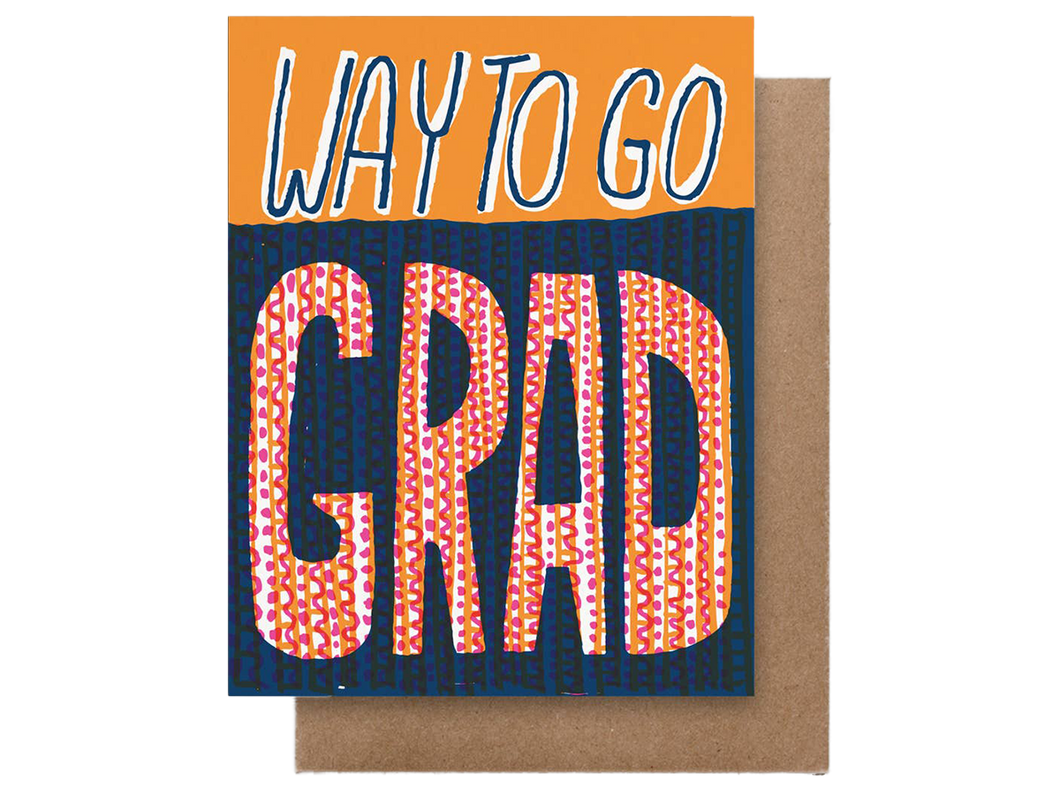 Way To Go Grad Wavy, Single Card