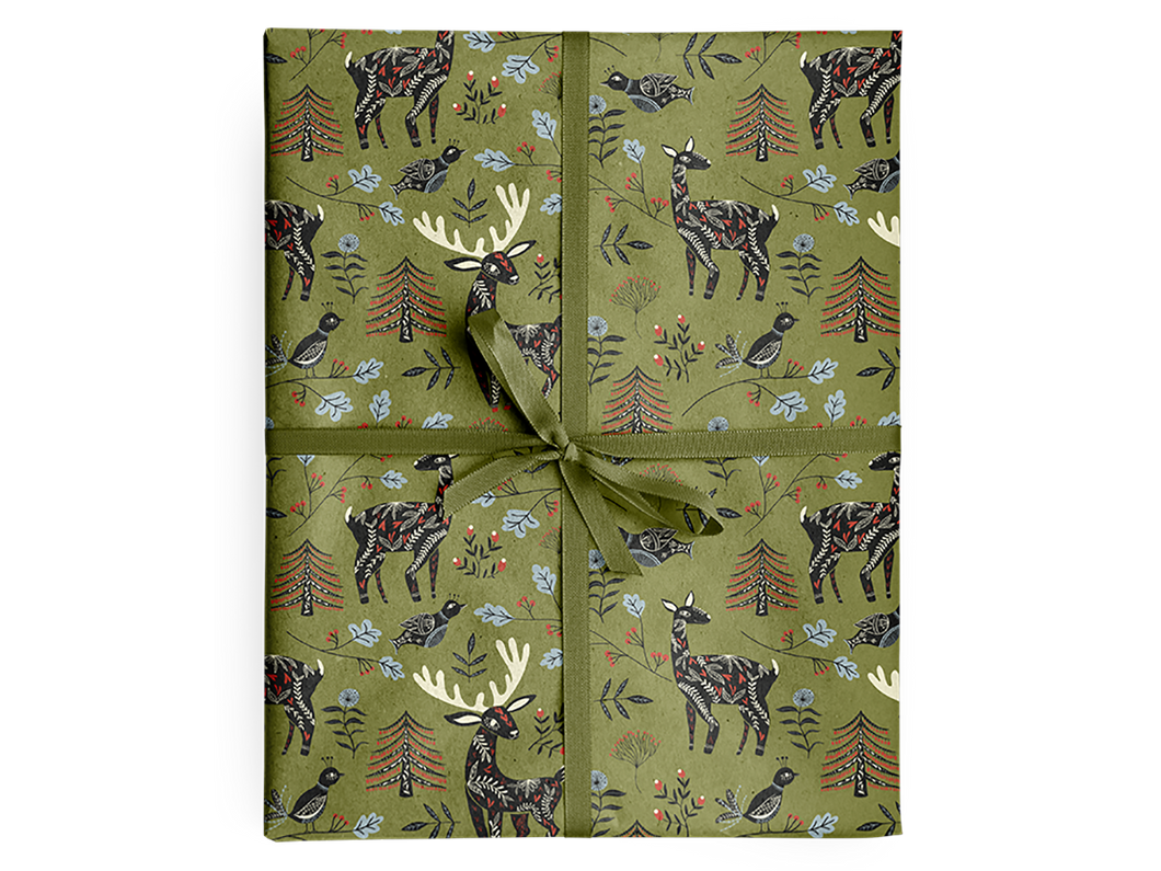 Winter Folk Animal Wrap, Set of 3 Sheets