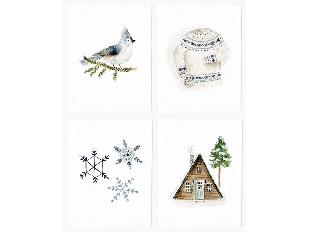 Winter Notecards, Set of 8