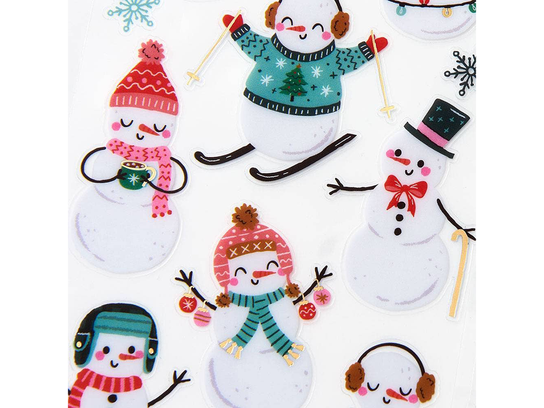 Winter Snowman Stickers Sheet