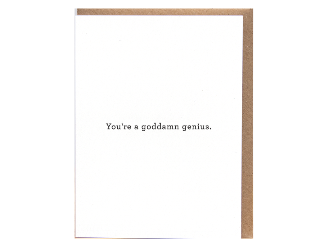 You're a Goddamn Genius, Single Card