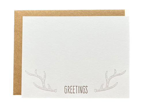 Greetings Antlers Flat Stationery