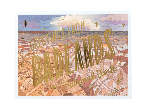 Badlands National Park Scenic Foil Postcard