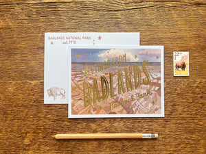 Badlands National Park Scenic Foil Postcard