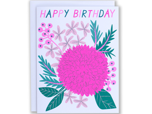 Pastel Aster Birthday, Single Card