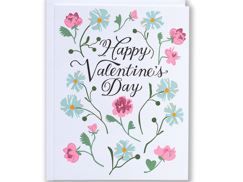 Floral Valentine's Day, Single Card