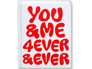 You & Me Forever and Ever, Single Card
