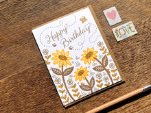Birthday Bees & Blooms Greeting Card