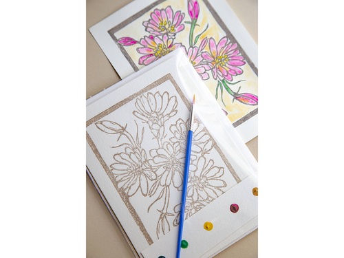 Bitterroot Flower, Watercolor Card Art Kit