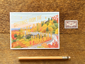 Greetings from Blue Ridge Parkway Foil Postcard