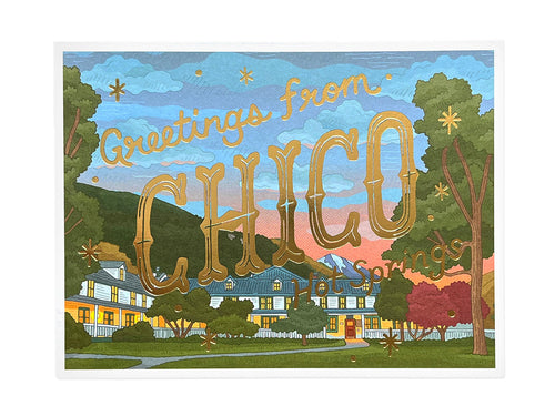 Chico Hot Springs Scenic Foil Postcard