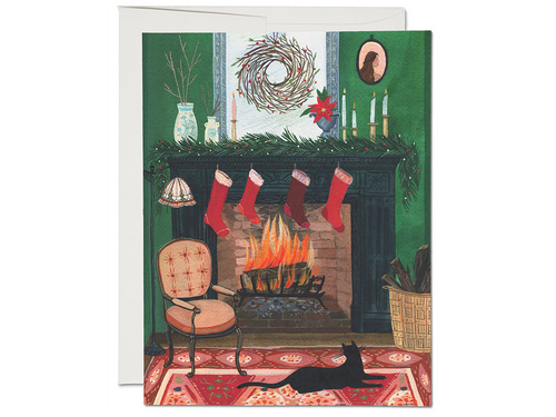 Christmas by the Fireplace, Single Card