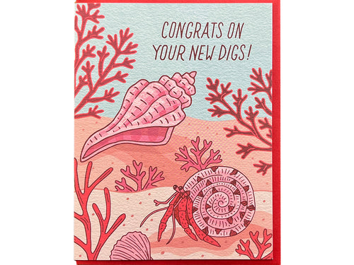 Congrats New Digs Greeting Card