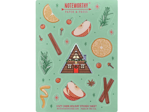 Cozy Cabin Holiday Sticker Sheet
