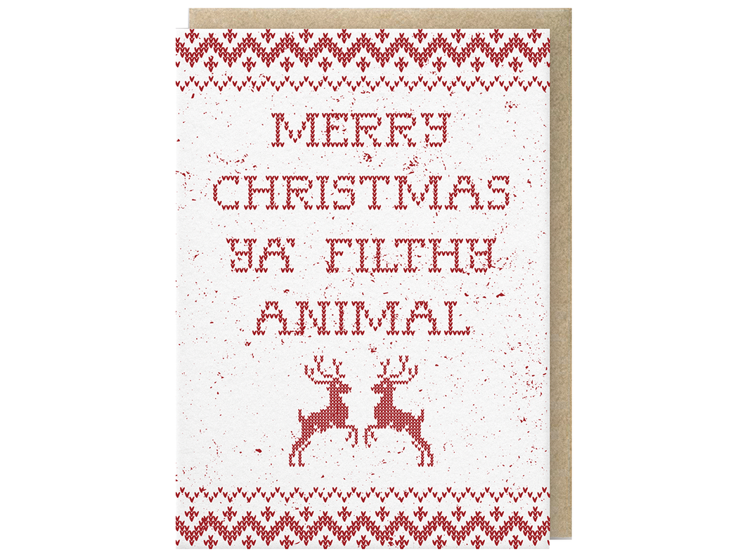 Filthy Animal Merry Christmas, Single Card