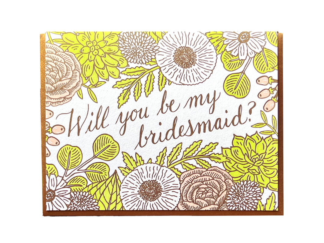 Floral Bridesmaid Greeting Card
