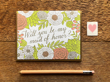 Floral Maid of Honor Greeting Card