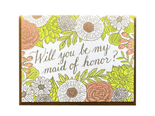 Floral Maid of Honor Greeting Card