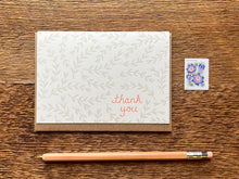 Grey Leaves Thank You Greeting Card