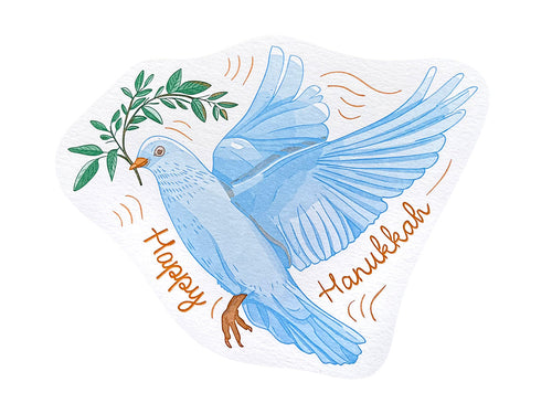 Hanukkah Dove Postcard