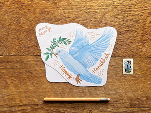 Hanukkah Dove Postcard