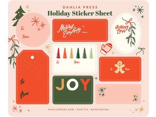 Holiday Sticker Tag Sheet