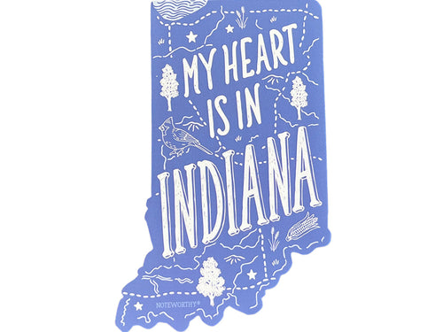 Heart In Indiana Map Magnet