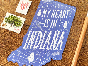 Heart In Indiana Map Magnet