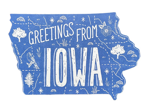 Greetings from Iowa Postcard