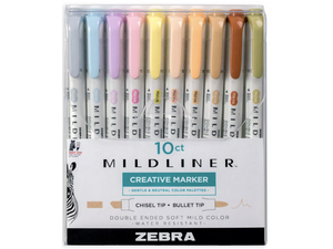 Mildliner Double Sided Highlighter, 10 Color Set, Neutral