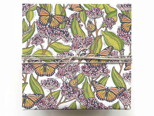 Monarch & Milkweed Gift Wrap, Single Sheet