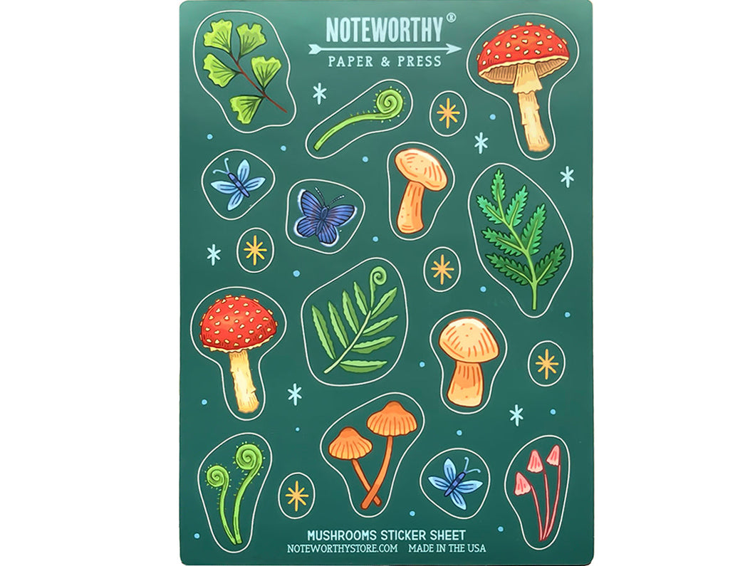 Mushrooms Sticker Sheet