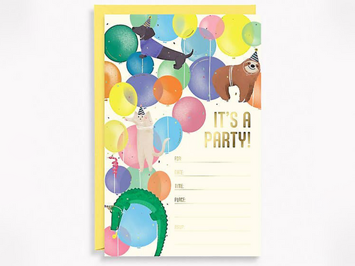 Party Animals Birthday Invitation, Set of 10