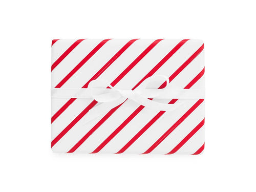 Red Diagonal Stripe Wrapping Paper, Set of 3 Sheets