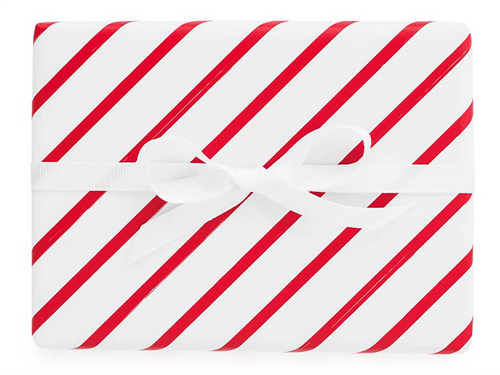 Red Diagonal Stripe Wrapping Paper, Set of 3 Sheets
