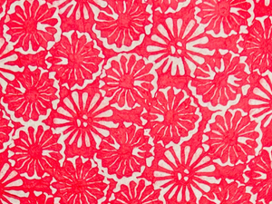 Red Batik Floating Flower, Handmade Paper