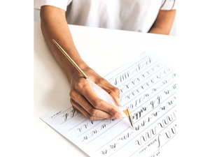 Rose Quartz Oblique Calligraphy Penholder