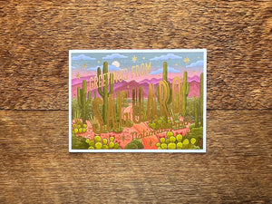 Saguaro Foil Postcard