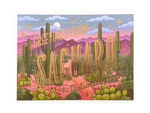 Saguaro Foil Postcard