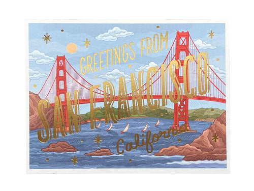 Greetings From San Francisco Foil Postcard