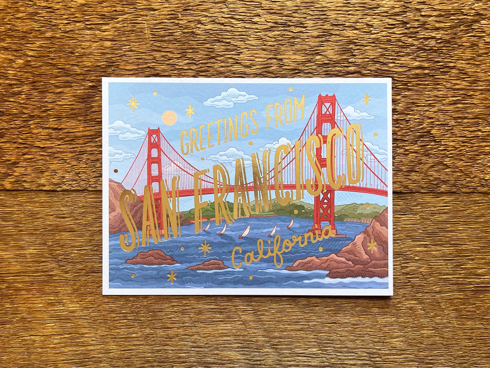 Greetings From San Francisco Foil Postcard