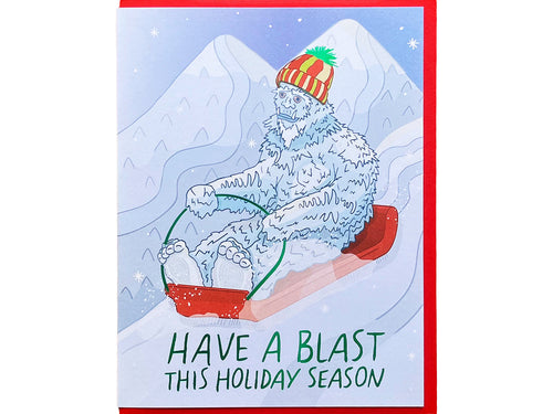 Sledding Yeti Card