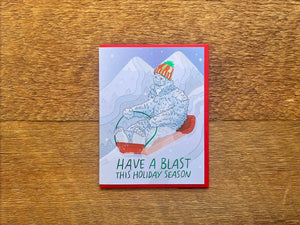 Sledding Yeti Card