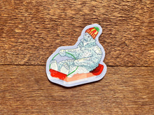 Sledding Yeti Sticker
